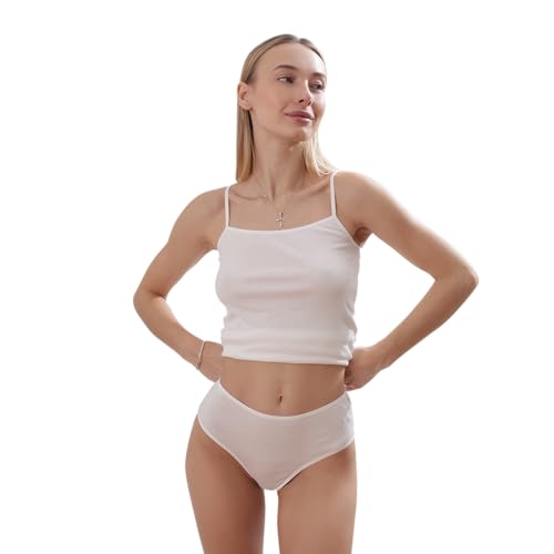 Image of ORGANICKID Women's Organic Cotton High Waisted Underwear Full Briefs Soft Breathable GOTs Certified Ladies Panties pack of 2