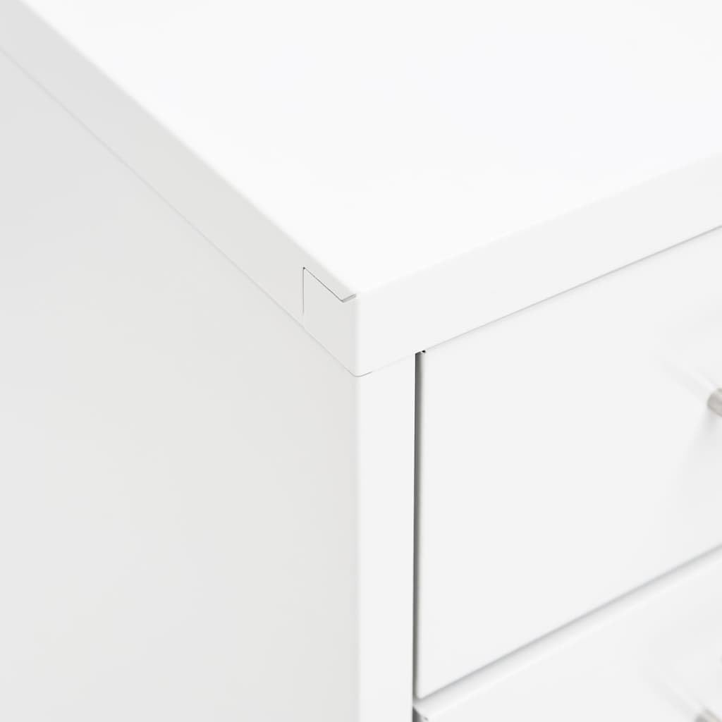 Armadietto con rotelle, bianco, in metallo, 28 x 41 x 109 cm, 8 cassetti, contenitore per ufficio, ufficio, casa, cancelleria, archiviazione, organizzazione, documenti, carta