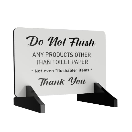 Panneau signalétique salle de bain Do Not Flush pour protection WC et fosse septique autonome