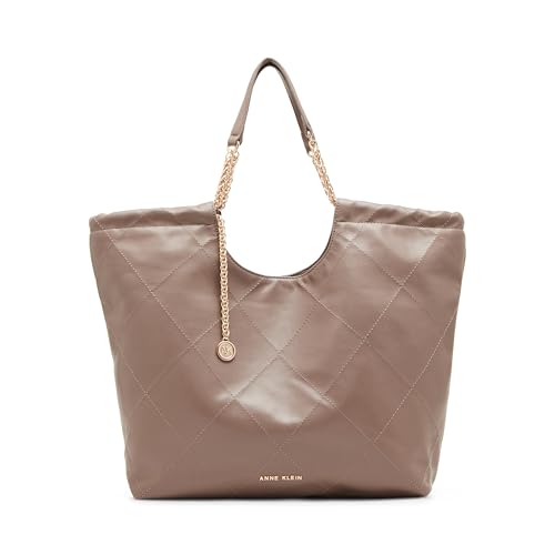 Anne Klein Medium Stitched Quilted Tote with Chain Strap