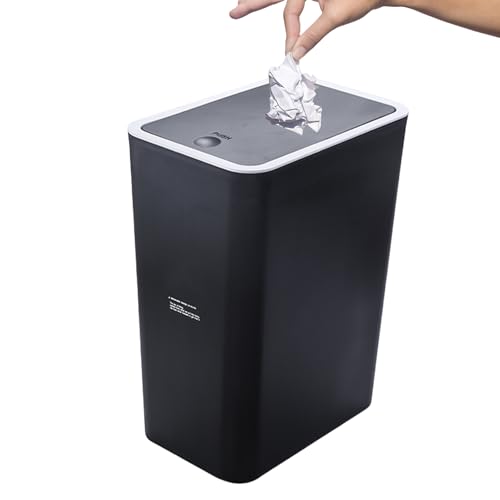 Push Top Waste Cesta estrecha y papelera de baño con tapa compacta