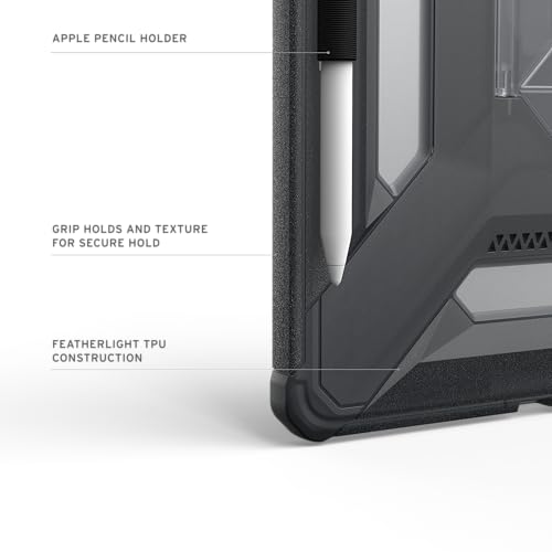 Image of Urban Armor Gear UAG Designed for iPad Air 11 inch Case (8th /7th /6th Gen, M5 /M4 /M2) (A3360, A3361, A3362) Scout Plus Rugged Protective Cover with Kickstand and Pencil Holder - Translucent Ash Grey
