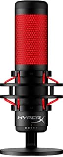 HyperX QuadCast - USB Condenser Gaming Microphone, for PC, PS4, PS5 and Mac, Anti-Vibration Shock Mount, Four Polar Patterns, Pop Filter, Gain Control, Podcasts, Twitch, YouTube, Discord, Red LED