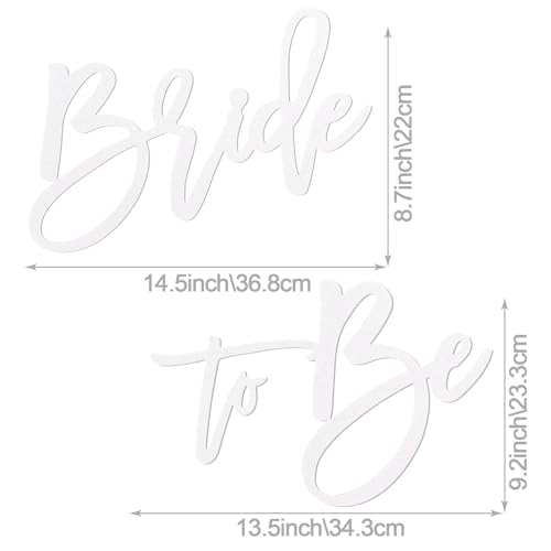Image of Bride to Be Sign - Glitter White Felt Letters Bridal Shower Sign for Backdrop Bride to Be Sign Letters for Balloon Arch Photo Props Bachelorette Engagement Wedding