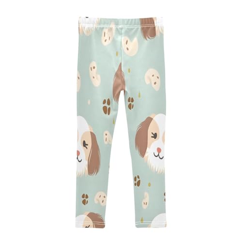 Bolaz Toddler Girls Leggings Printed Yoga Pants Leggings Dog Blue Background for Kids2