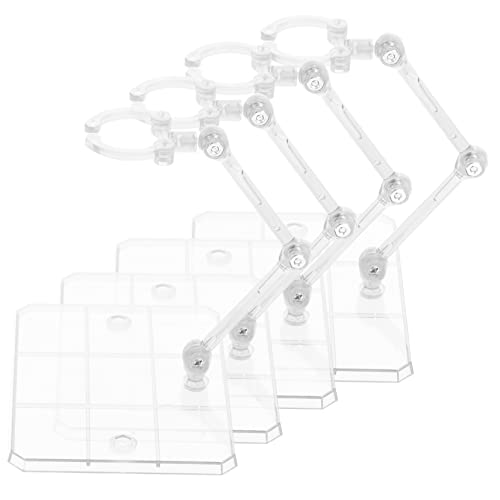 TOYANDONA 4pcs Action Figure Stand Robot Transparent Puppet Plastic