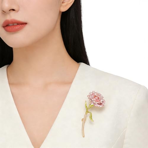 Image of Rhinestone Flower Brooch 18K Gold Plated Flower Floral Brooch Elegant Pearl Lapel Pin Costume Jewelry Thanksgiving Day Birthday Wedding Gifts for Mom Wife