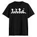 Peanuts T-Shirt Men's Abbey Road Crossing Black and White Graphic Print Tee (Small)