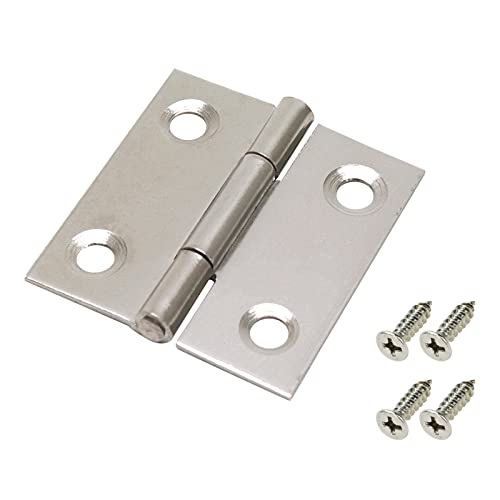 Mcredy Hinges Box Hinge 1.5 Inch Small Window Hinge Stainless Steel Silver Pack of 6 - Image 2