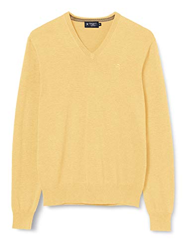 Hackett Cotton Silk V Neck Felpa, Giallo (Yellow