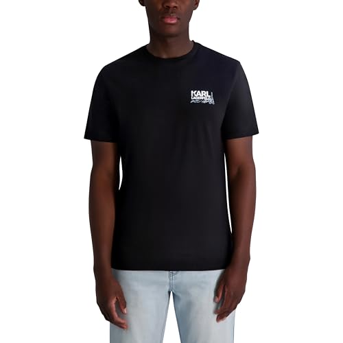 KARL LAGERFELD Men's Short Sleeve Crewneck Karl Paris Graphic Design T-Shirt