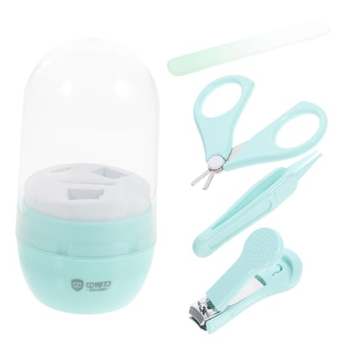 SUPVOX Nail Care Tool Kit Nail Clippers Catcher Scissors File Tweezers Ideal for Baby's Fingernails Random Color