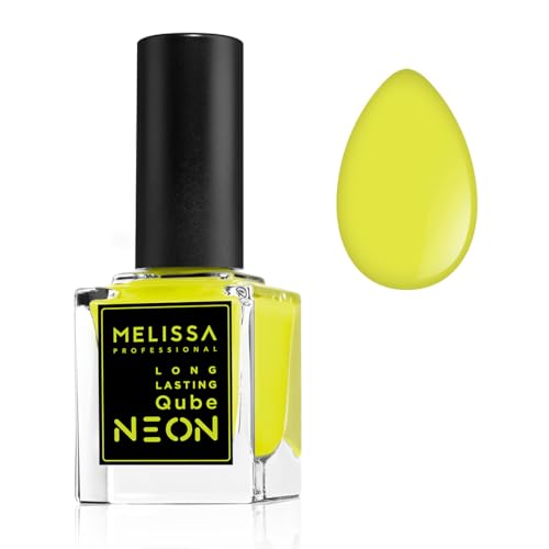 Melissa Smalto Unghie Lunga Durata Long Lasting Qube 10 Ml special Edition Effetto Neon Disco Lights, (Giallo)