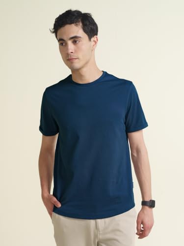 Image of DAMENSCH Statement Pique Textured Tshirt for Man, Thermoregulating, Tonal Rib T Shirt for Men Stylish, Sustainable Recycled Fabric Men T-Shirts