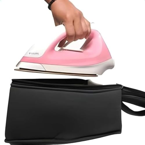 Image of Travel Electric Dry Iron's Heat Resistant Storage Bag | Lightweight Portable Clothes Press Iron for Home, Office, Hostel & Business Trips | Fast Heating Garment Care