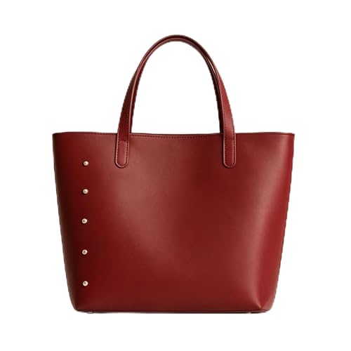 Bolsa Feminina Grande de Ombro para Faculdade, Trabalho e Dia a Dia | Bolsa Tote Espaçosa para Notebook, Livros e Uso Diári(Bordo)