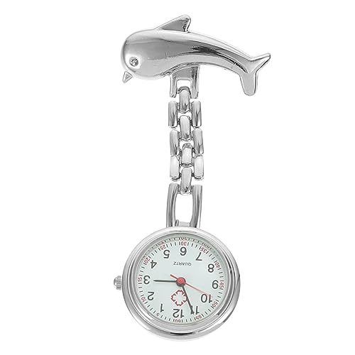 minkissy Broche Dauphin Argentée Montre de Poche Infirmière Style Steampunk Suspendu