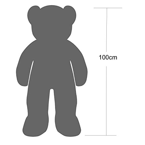 YunNasi Teddybär Groß Riesen Teddy Bär Hellbraun 100cm Plüschtier Kuscheltier Stofftier Teddybär mit Herz und Schal
