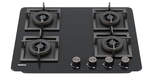 Havells Regio Built-in-HOB 4 Brass Burner LPG Gas Stove | Removable Drip Tray | Soft Touch, Ergonomically Designed Knobs | 2 Years Comprehensive... - Image 3