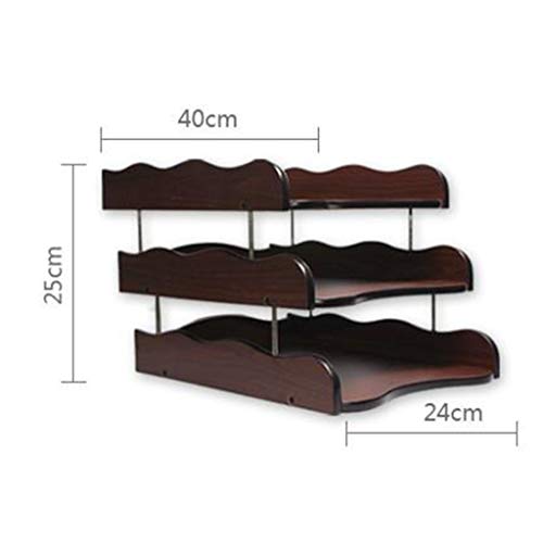 Bandeja de malla de madera para cartas, organizador de escritorio apilable de 3 niveles para suministros de oficina, papel A4 y documentos, solución de ahorro de espacio