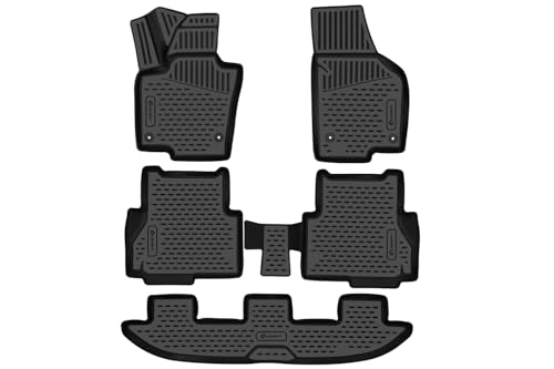 ELEMENT 3D Gummimatten Set passend für SEAT Alhambra/VW Sharan | Mk2 | 2010-2020 | 5-Teilig | 100% passgenaue Auto Fußmatten robuste Universal Fußmatte Auto Gummimatten Auto