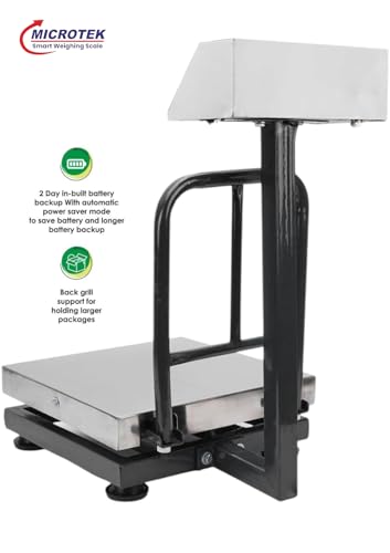 Image of Electronic Platform Weighing Scale 100kg Capacity 10g Accuracy Weight Machine Digital for Shop, Commercial and Industrial use Stainless Steel Heavy Platform size 14x14 Inches