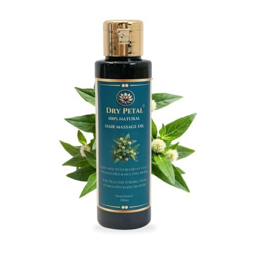 Image of Ayurvedic Hair Oil for Hair Growth & Hair Fall Control | 100% Natural Herbal Oil with Bhringraj, Amla, Brahmi, Neem, Hibiscus & Cold Pressed Oils | Anti-Dandruff, Nourishing & Non-Sticky - (100 ML)