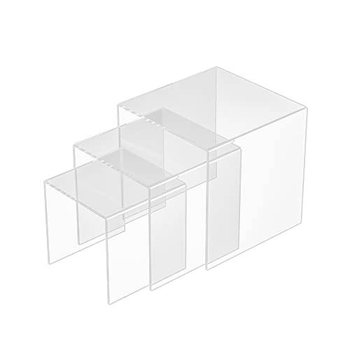 Support d'affichage carré en acrylique transparent pour aliments et petits objets