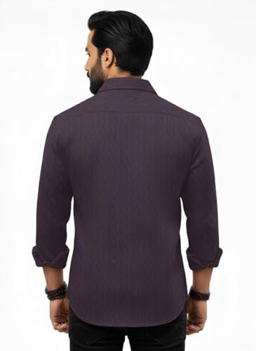 Image of Amazon Brand - INKAST Men's Regular Fit Button Down Dress Shirts Textured Long Sleeve Casual Hawaiian Shirt