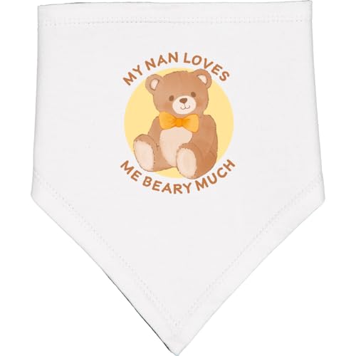 inktastic My Nan Loves Me Beary Much Baby Bandana Bib