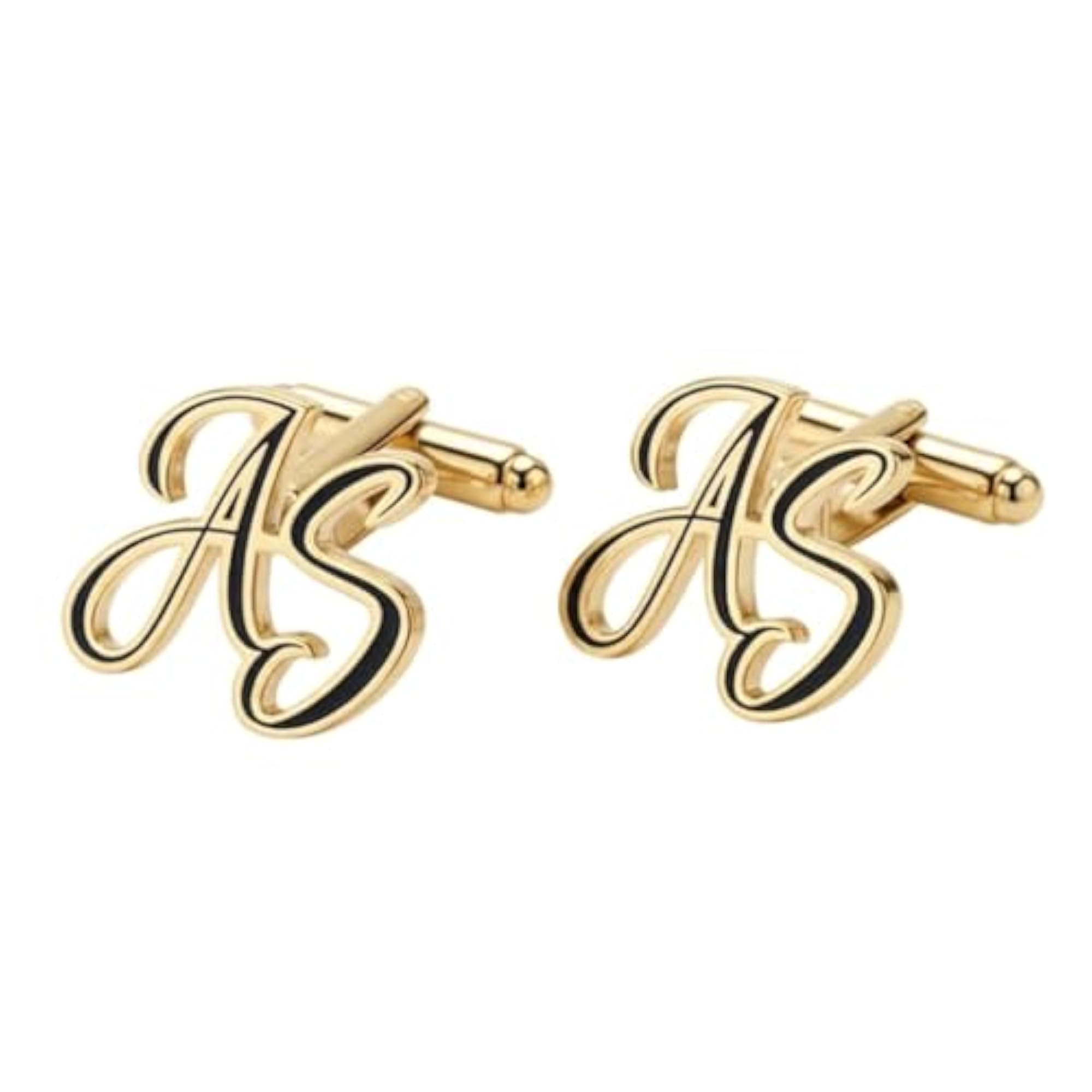 Men's Personalized Enamelled Cut-Out Initial Name Cufflinks
