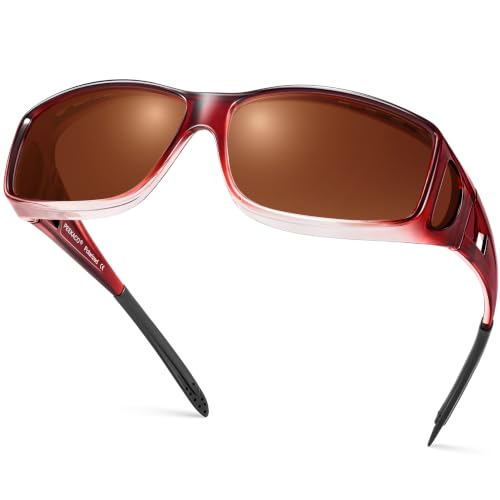 Image of Polarized Sunglasses Fit Over Glasses for Men Women | Wrap Around Sun Glasses for Driving Fishing UV400 Protection