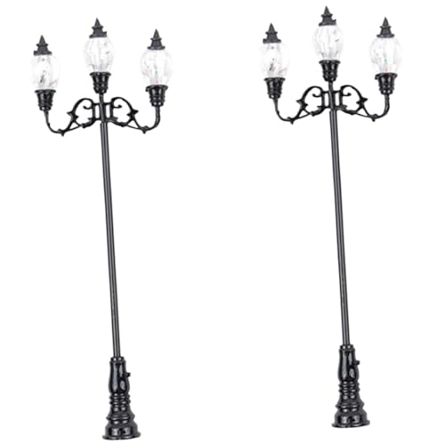 BRIGHTFUFU Garden Decoration Lamp Models 2pcs Table Yard Lights Street Light Models Courtyard Lamp
