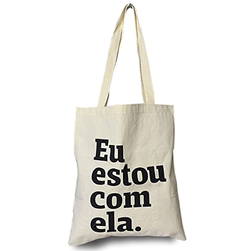 Ecobag Algodão Eu Estou Com Ela Sacola Ecológica Moda Praia