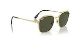 Ray-Ban RB3720 Square Sunglasses, Gold/Green, 55 mm