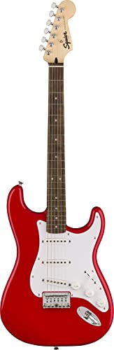 Squier by Fender Sonic Stratocaster HT, E-Gitarre, Lorbeergriffbrett, Weiße Schlagplatte, Torino Rot, Inklusive kostenloser virtueller Kurse auf Fender Play
