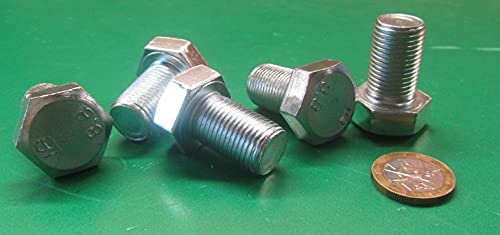 8.8 Zinc Steel Hex Head Bolts FT M16 x 1.5 mm x 25 mm Long 10 pcs