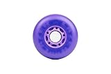 Flying Eagle LazerWheelz - Light Up Inline Skate Wheels Indoor or Outdoor Use, 80mm 8 Pack of Purple 88A Hardness LED Lights for Roller Skate Wheels Replacement, Adult Inline Accessories