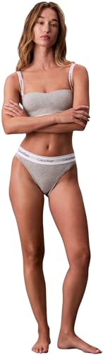 Calvin Klein Damen Slip High Leg mit Logobund, Grau (Grey Heather), XS 5