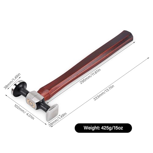 Image of WUTA Leather Hammer Double Head Cobblers Hammer Mirror Polishing Carbon Steel Mallet for Professional Leather Craft Tool (gen 2)