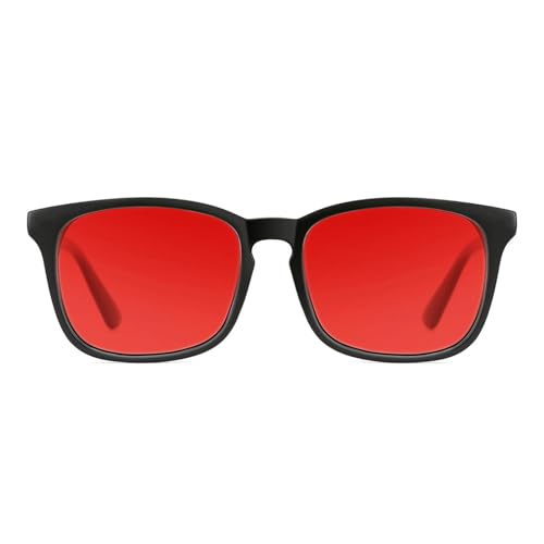 TIJN Sleep Glasses with Blue Green Light Blocking, Red Light Lens for Computer Gaming, Screen...