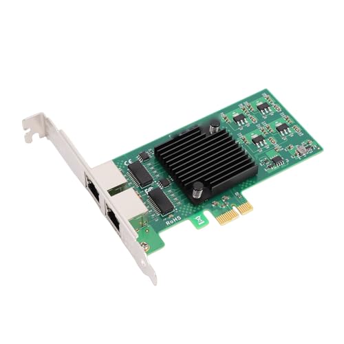 GOWENIC Tarjeta de Red Ethernet Gigabit, puerto PCI Express X1 10/100/1000Mbps con chipset 82574L, puerto dual RJ45, soporte PXE DPDK iSCSI Jumbo Frames, para PC de escritorio miniatura 1