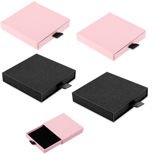 BAIYSFFG 4 scatole regalo per gioielli, bracciali, collane, orecchini, bracciali, scatole regalo quadrate per gioielli