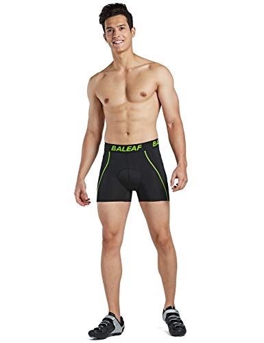 BALEAF Men\'s Cycling Underwear Shorts 3D Padded Bike Bicycle Pants Quick-Dry Tights Green Size XL