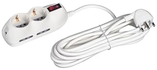 BTICINO Ciabatta Multipresa Slot 3696DB5, Multipresa Elettrica 6 Posti, 2 Prese Schuko Standard Tedesco, 4 Prese Bipasso Bivalenti 10/16A, Presa Multipla con Interruttore, Spina Grande 16A, Cavo 5mt