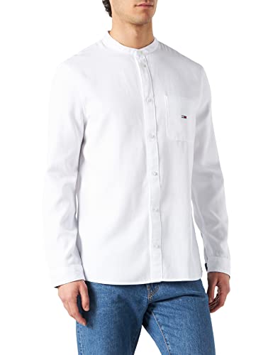 Tommy Jeans Tjm Solid MAO Tencel Camicia, White