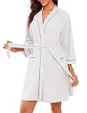Ekouaer Knee Length Waffle Robe