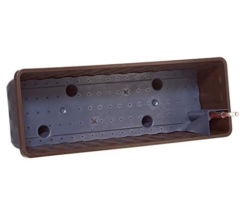 Dehner Blumenkasten Aqua-Flor Plus mit Bewässerungssystem, ca. 58.5 x 22 x 19 cm, Kunststoff, braun