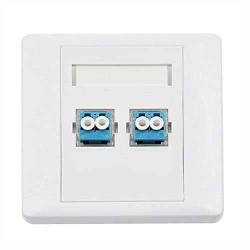 LC Fiber Wall Plate, VILICONTY Single Gang LC Fiber 10GB Duplex 2 Port Face Plate with Singlemode Fiber Couplers (2 Pack)
