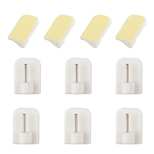 Honeyes 10Pcs Crochets Autocollants pour Barres de Rideaux Nettes Blanc Crochets Adhésifs Rideaux...
